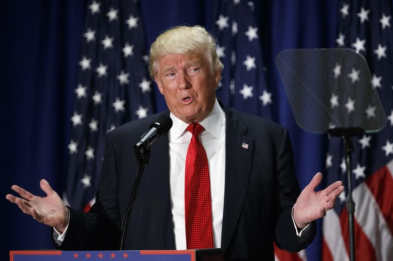 Republican presidential candidate Donald Trump speaks about school choice, Thursday, Sept. 8, 2016, at Cleveland Arts and Social Sciences Academy in Cleveland.