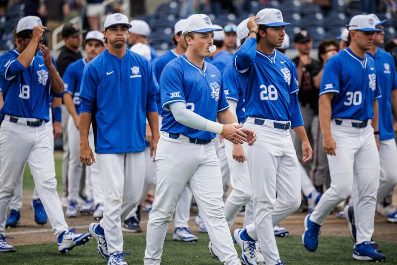 BYU players walk off the field after game against Texas Tech on May 17 at Miller Park in Provo. On Wednesday, the Cougars upset Arizona State in the first round of the Big 12 tournament in Arlington, Texas.
