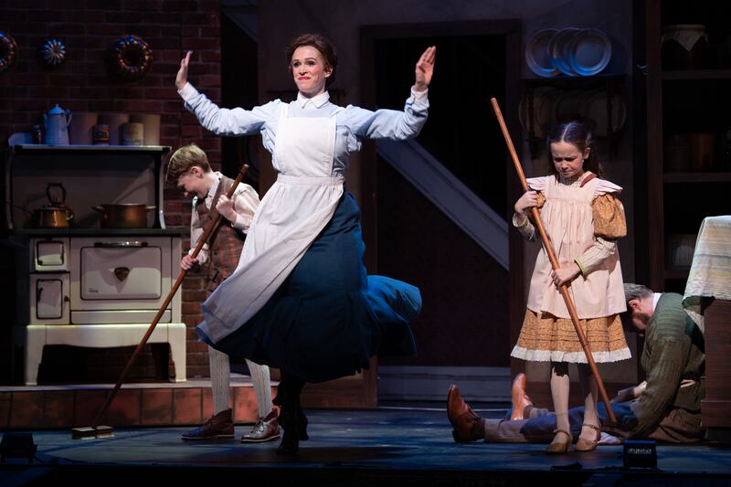 Boston Clemens as Michael Banks, Mia Jane Ballam as Jane Banks and Amanda Compton Lopresti as Mary Poppins in Utah Festival Opera and Musical Theatre's production of "Mary Poppins."