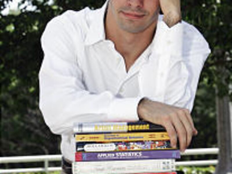 Andrew Favreau is only a part-time MBA student at DePaul University but still must fork out plenty of dough to purchase textbooks.