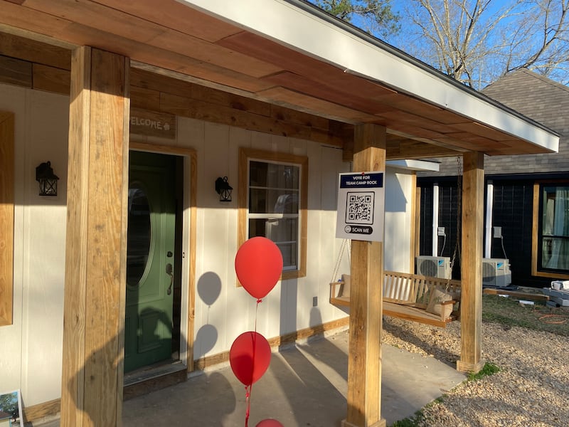 Jeremy and Jessica Rock spent 30 days renovating a cabin on a campground in Robert, Louisiana.