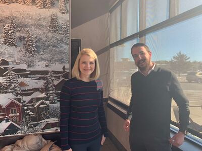 Rabbi Avremi Zippel meets with Elizabeth Smart in Park City, Utah in January 2019.