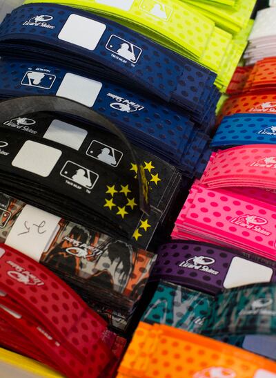 Lizard Skins batting tape is pictured in the company's American Fork warehouse on Wednesday, March 20, 2019. The company just had its 25th anniversary and has found success with developing grip-tape products for professional athletes.