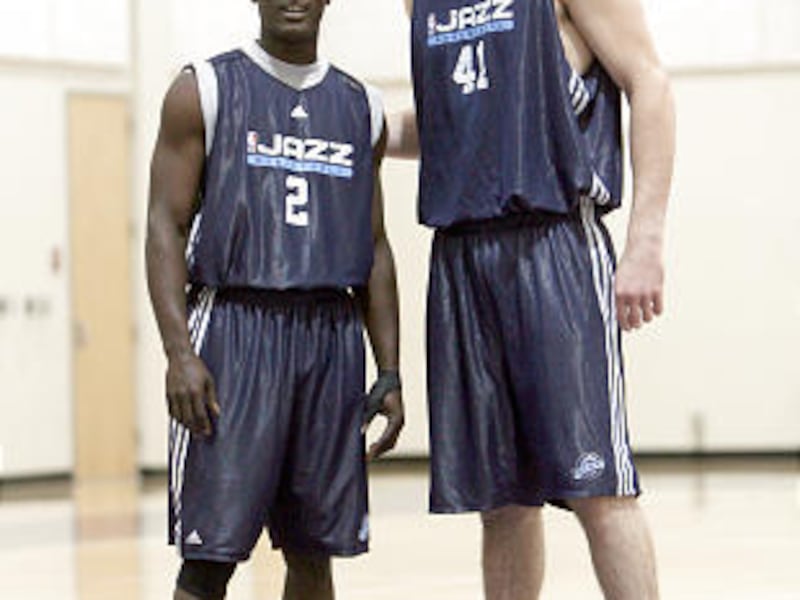 Brevin Knight, left, and Kosta Koufos are the two new faces on the Jazz roster. Knight's a veteran and Koufos a rookie.