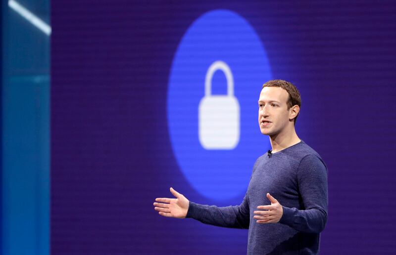 FILE- In this May 1, 2018, file photo, Facebook CEO Mark Zuckerberg makes the keynote speech at F8, Facebook's developer conference in San Jose, Calif. The British Parliament has released some 250 pages worth of documents that show Facebook considered cha