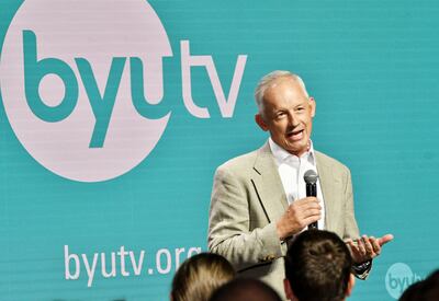 BYUtv Managing Director Michael Dunn speaks onstage during "Studio C Live from NYC" featuring Kenan Thompson in the Manhattan Center's Hammerstein Ballroom on Friday, Aug. 24, 2018 in New York City.