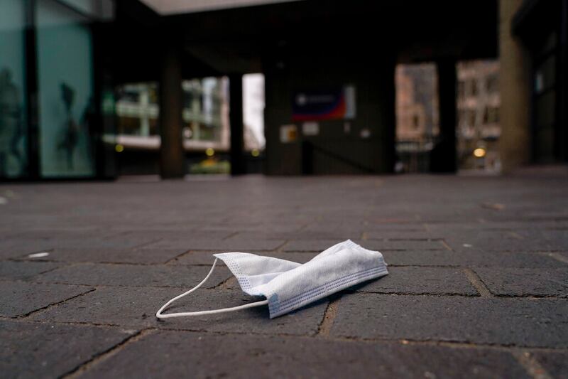 A face mask in London.