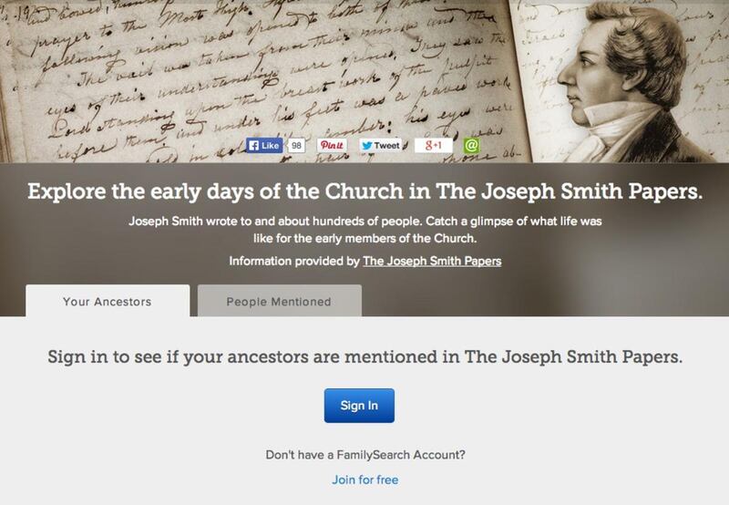 A new website allows users to learn whether their ancestors interacted with Joseph Smith.