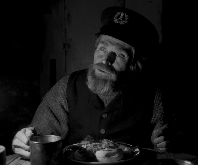 This image released by A24 Films shows Willem Dafoe in a scene from “The Lighthouse.” (A24 Pictures via AP)