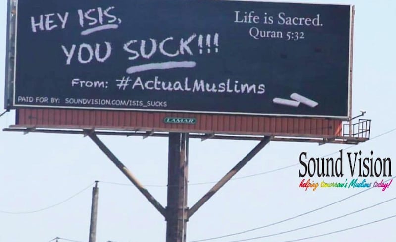 This is the billboard that was erected in Chicago.