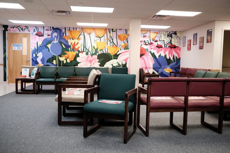 The waiting room at the Women’s Health Center of West Virginia in Charleston.