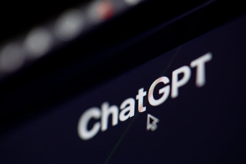 Artificial intelligence service ChatGPT is pictured on a computer in Salt Lake City.