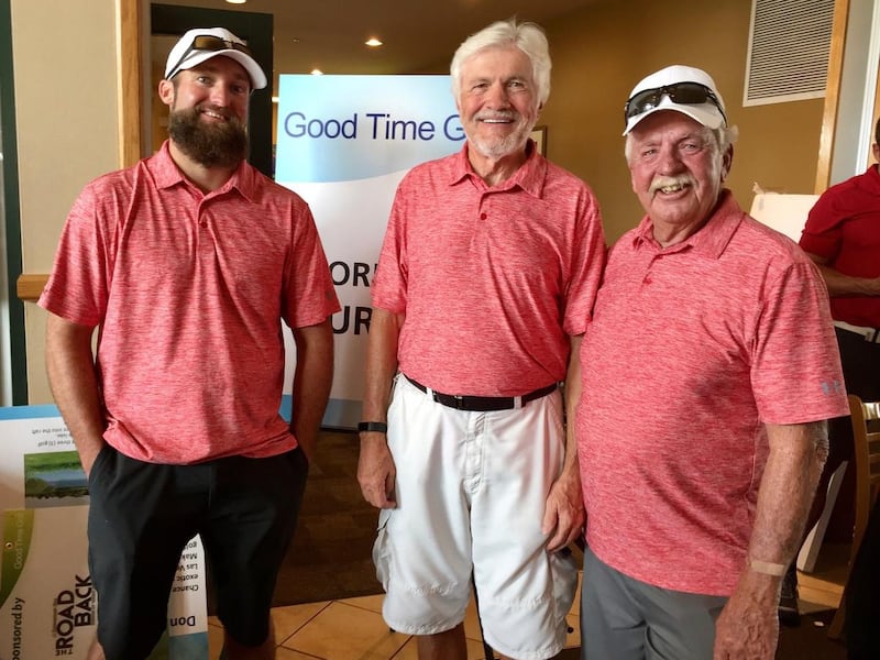 Pat Overholt, left, Dick Kreutzer and Tom Olson, officers of the Good Time Golf Association.
