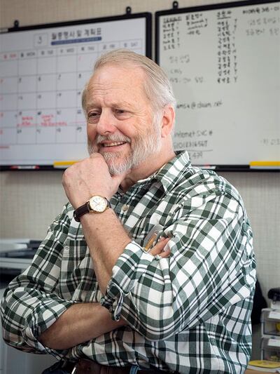 Ben Torrey sits in his Jesus Abbey office near Taebaek, South Korea, where he orchestrates his strategy of preparing South Korean youth for Korean reunification.