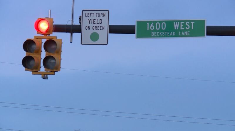 A red light is pictured in South Jordan on Tuesday, Feb. 27, 2018. A new bill that would make it legal to run a red light under very specific circumstances is making its way through the Legislature. HB416 advanced from the House Transportation Committee T