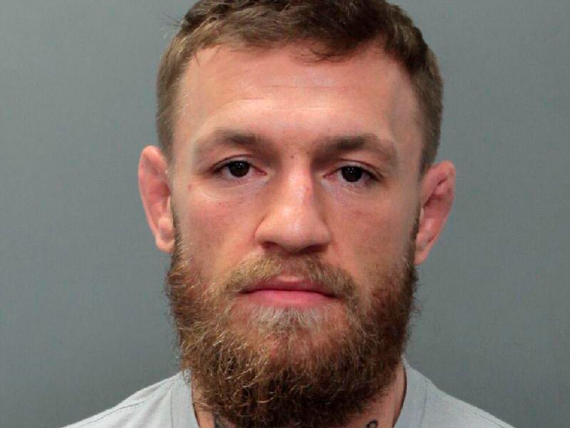 This photo provided by the Miami-Dade Corrections and Rehabilitation Department shows Conor McGregor. Authorities say mixed martial artist and boxer Conor McGregor has been arrested in South Florida for stealing the cellphone of someone who was trying to