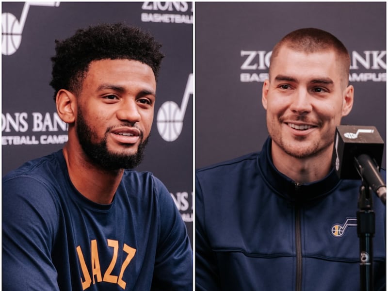 New Utah Jazz acquisitions Nickeil Alexander-Walker, left, and Juancho Hernangomez