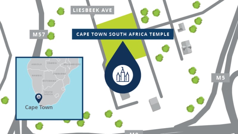 The location of the Cape Town South Africa Temple site.