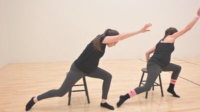 Alyssa Lyman and Jessica Hulka are among a group of pregnant women who are practicing to perform "Claim" as part of the dance department's Senior Projects & Faculty Works at BYU.