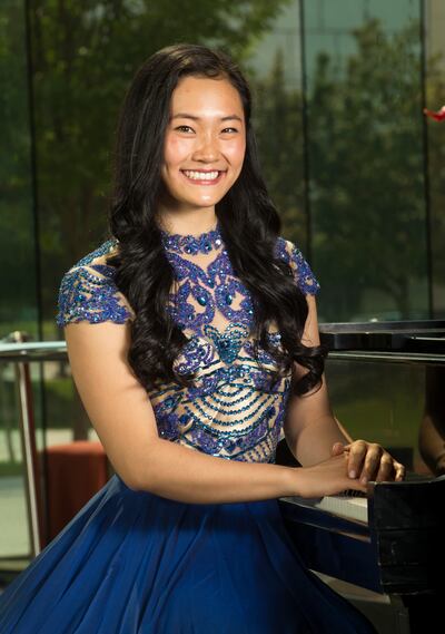Salute to Youth pianist Sarah Sun poses for a photo at Abravanel Hall in Salt Lake City on Monday, Aug. 6, 2018. The 17-year-old pianist will perform Sergei Rachmaninoff's Piano Concerto No. 2 for the 59th annual Salute to Youth concert.