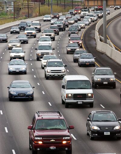 Traffic congestion is seen looking north on I-15 from 400 North overpass in Bountiful on April 21, 2005.