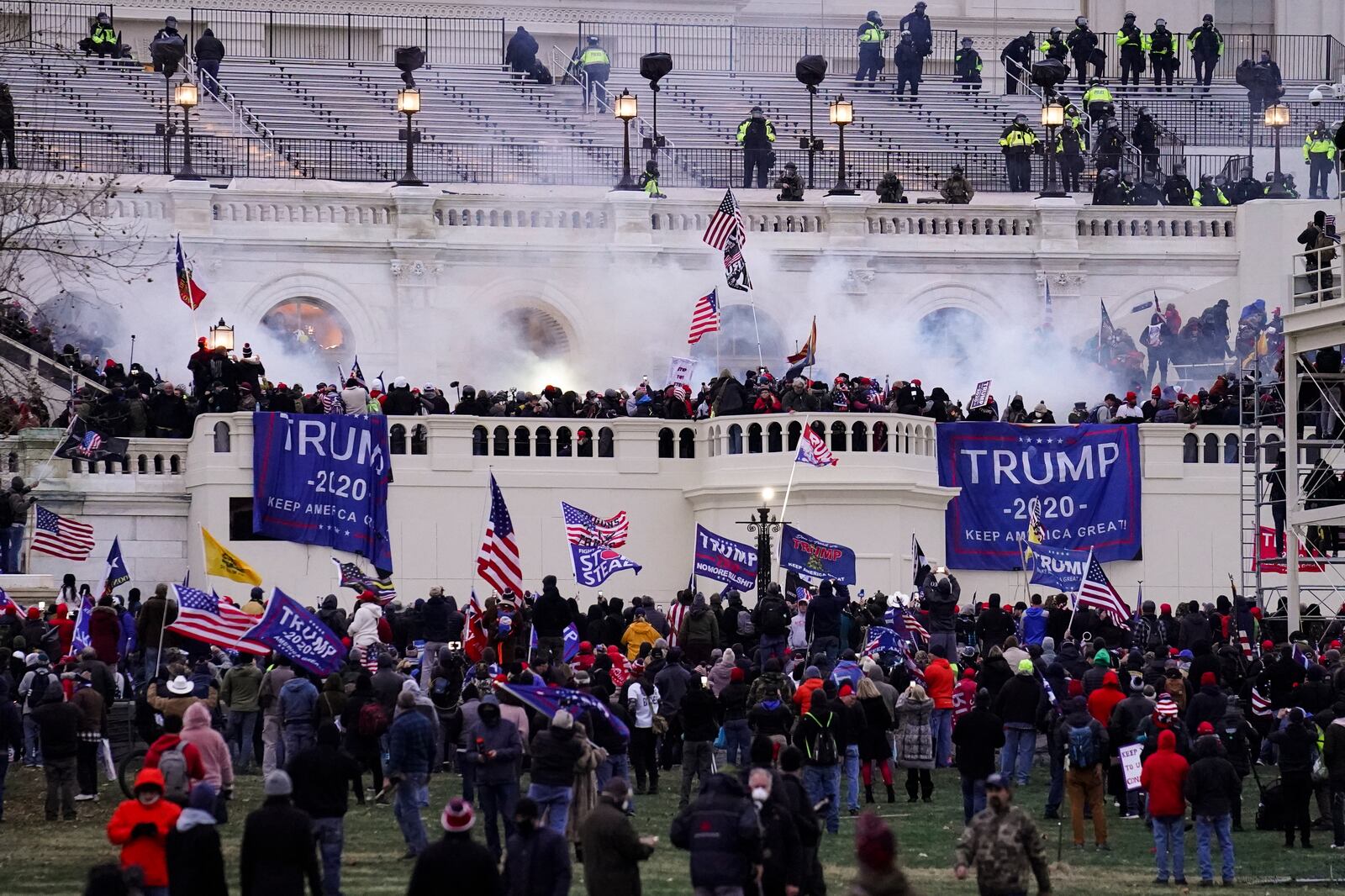 Violent protesters loyal to President Donald Trump storm the Capitol on Wednesday, Jan. 6, 2021, in Washington.