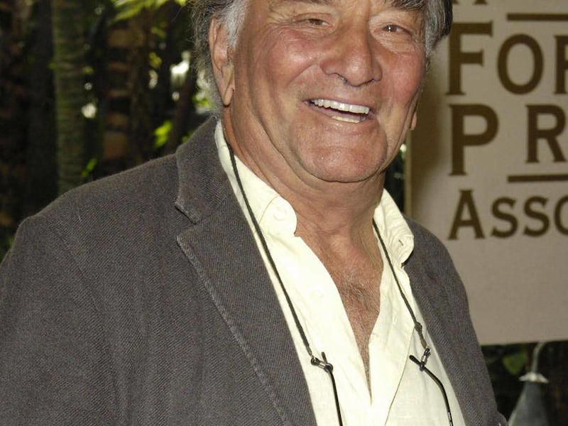 FILE - In this Aug. 9, 2007 file photo, actor Peter Falk arrives for the Hollywood Foreign Press Association's annual installation luncheon at The Beverly Hills Hotel in Beverly Hills, Calif. Falk, the stage and movie actor who became identified as the sq