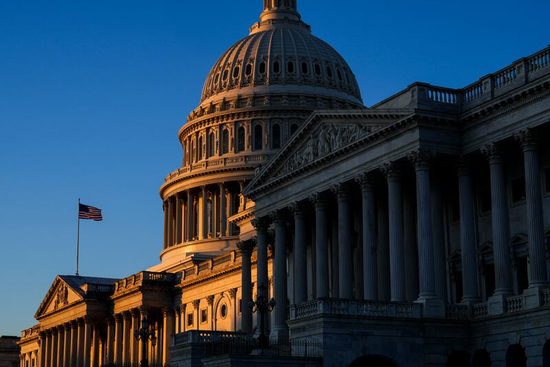 Sunrise at the U.S. Capitol on Monday, Dec. 19, 2022, in Washington.