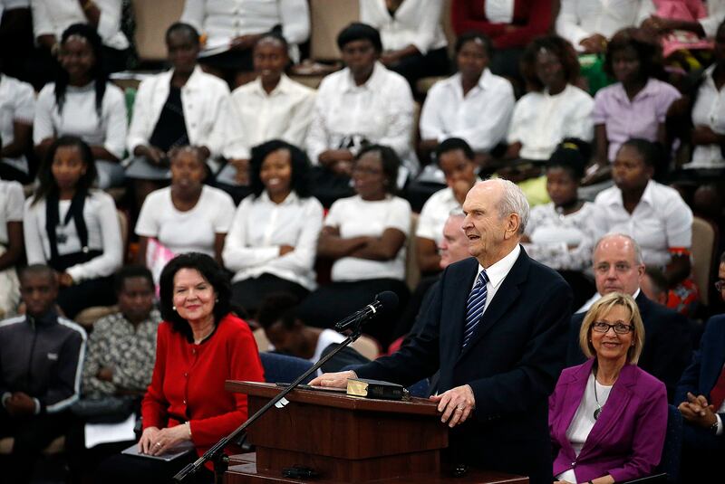President Russell M. Nelson of The Church of Jesus Christ of Latter-day Saints speaks during a special devotional in Nairobi, Kenya, on Monday, April 16, 2018.