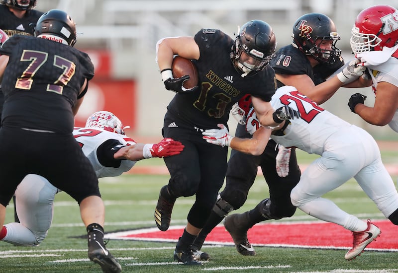 Lone Peak vs. American Fork during the 6A championship game in Salt Lake City on Friday, Nov. 16, 2018. Lone Peak won 34-29.