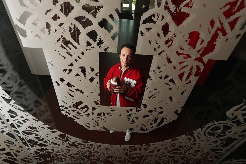 Utah Ute Britain Covey poses after working out in Salt Lake City on April 23, 2019.