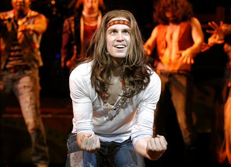 Actor Gavin Creel performs during a dress rehearsal of "Hair" in March at the Al Hirschfeld Theater in New York.
