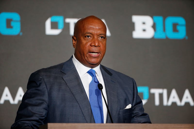 Big Ten commissioner Kevin Warren speaks during Big Ten college basketball media days Oct. 12, 2022, in Minneapolis.