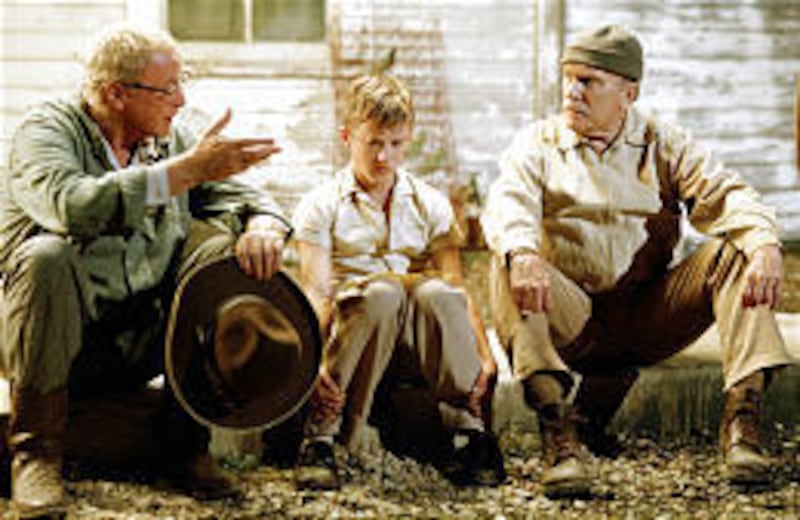 Michael Caine, Haley Joel Osment and Robert Duvall in coming-of-age comedy-drama "Secondhand Lions."