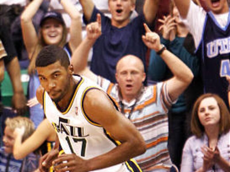 Jazz fans cheer Jazz guard Ronnie Price, who has been a constant source of energy in his four years with the team.