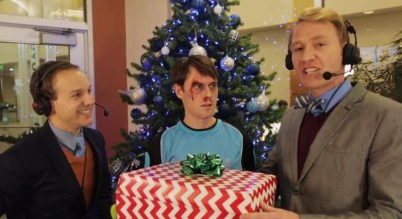 Scott Sterling is presented with a special Christmas present in the most recent video from "Studio C."