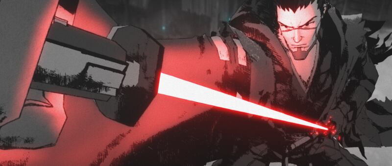 Ronin in a scene from the “Star Wars: Visions” short, “The Duel.”