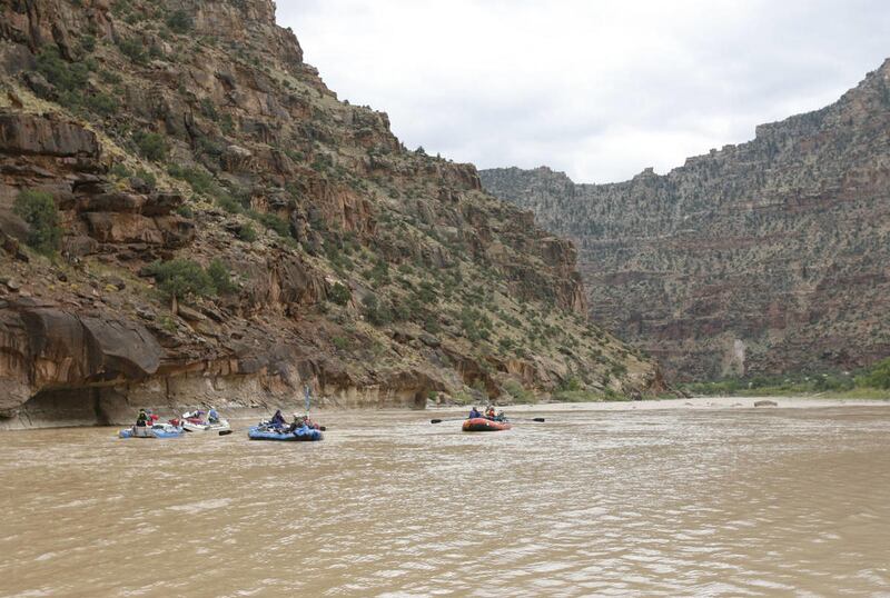 This August 2009 file photo shows rafters in Green River in Desolation Canyon.