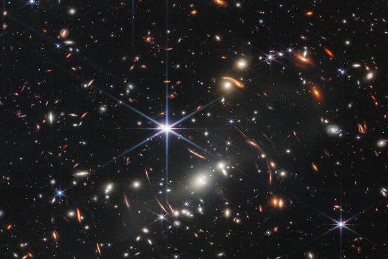 An image of stars from NASA’s new James Webb Space Telescope.