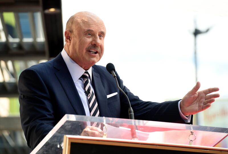 Dr. Phil McGraw speaks during a ceremony awarding him with a star on the Hollywood Walk of Fame.